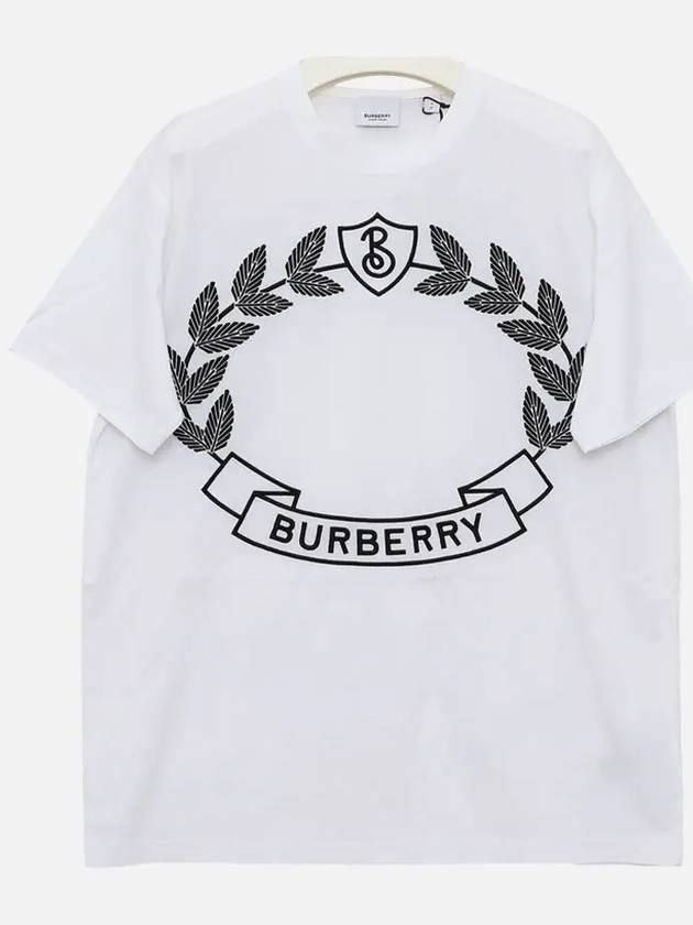 Women's Oak Leaf Crest Oversized Cotton Short Sleeve T-Shirt White - BURBERRY - BALAAN 4