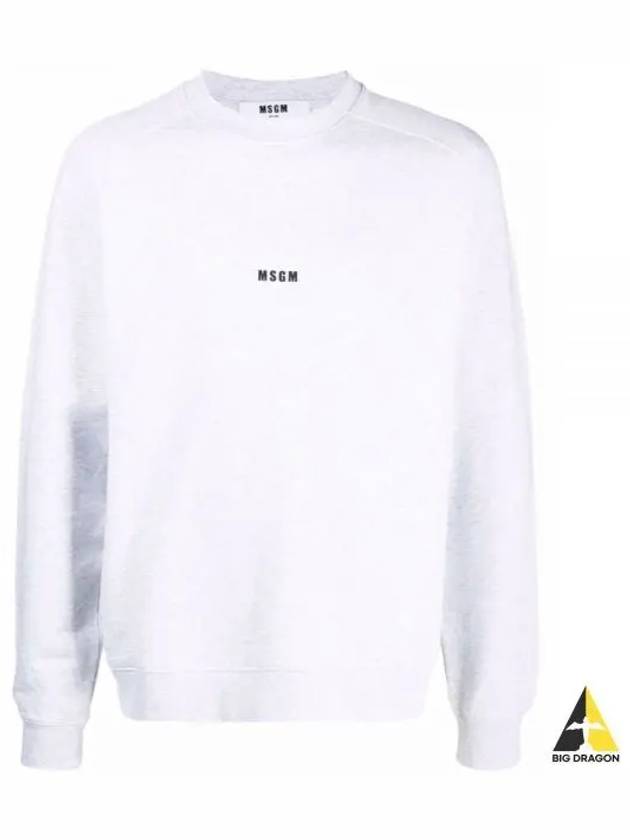 Micro Logo Print Cotton Sweatshirt Grey - MSGM - BALAAN 2