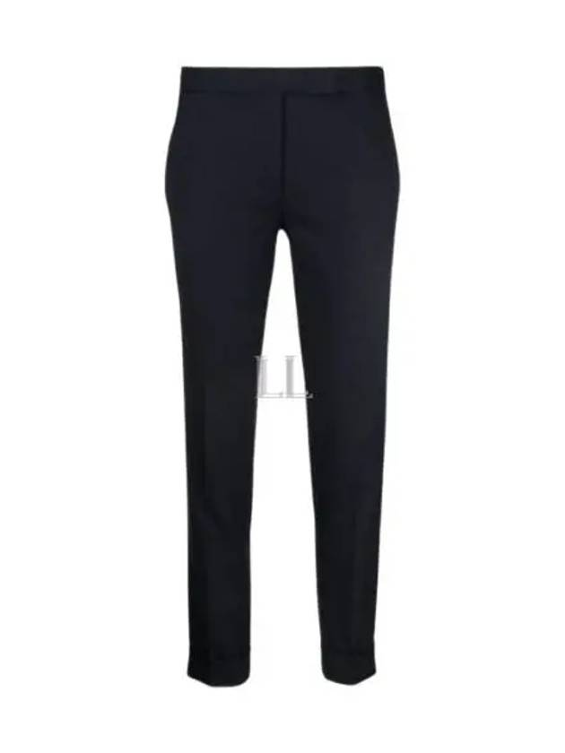 Cropped Tailored Twill Wool Skinny Straight Pants Navy - THOM BROWNE - BALAAN 2