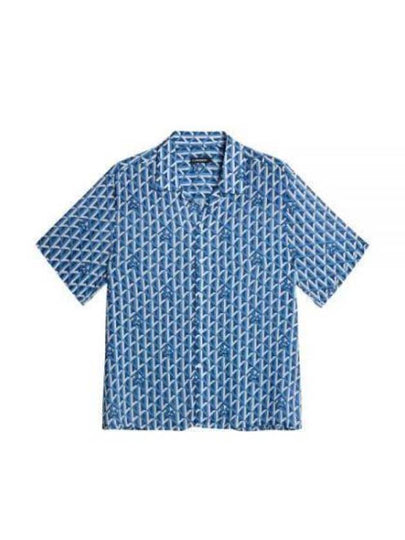 Donso Airy Island Geo Short Sleeve Shirt Blue - J.LINDEBERG - BALAAN 2