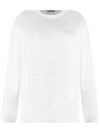 Logo Print Cotton Long Sleeve T-Shirt White - GANNI - BALAAN 2