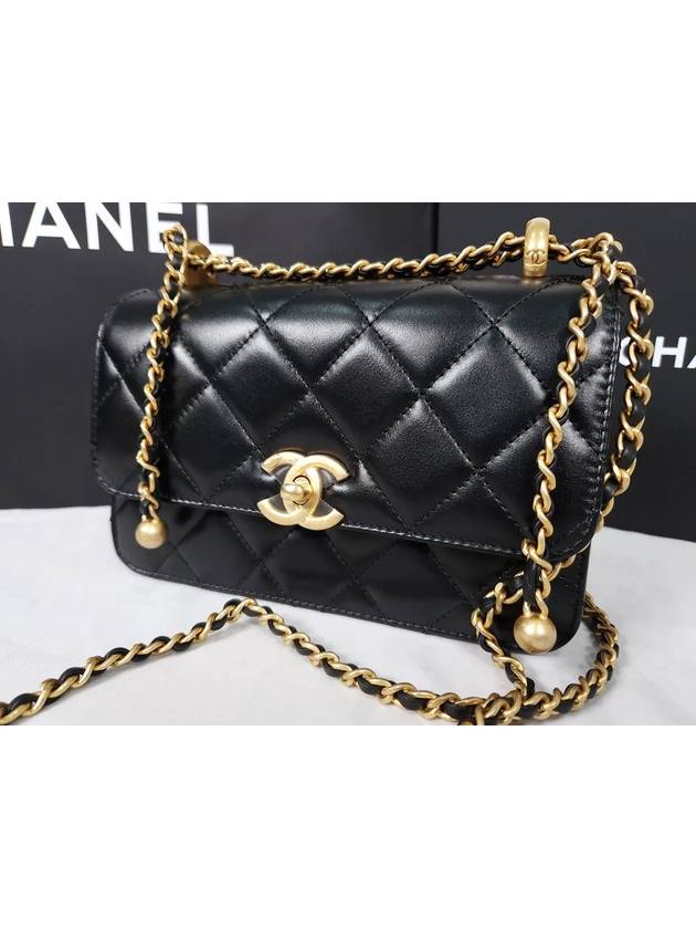 Chain Mini Flap Calfskin Cross Bag Black - CHANEL - BALAAN 4