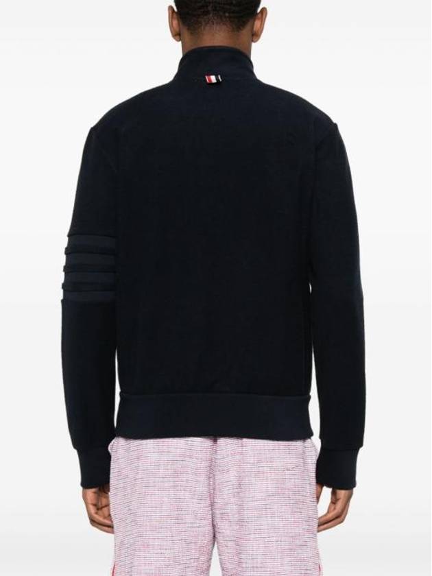 Loopback 4-Bar Zip-Up Jacket Navy - THOM BROWNE - BALAAN 4