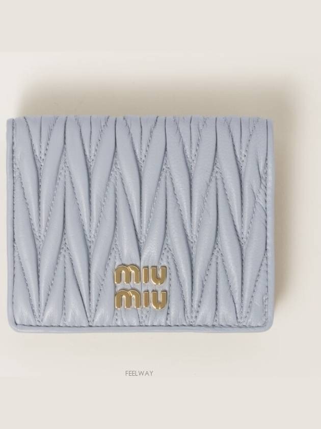 Matelasse Leather Half Wallet Pearl Grey - MIU MIU - BALAAN 2