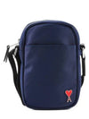 Heart Logo Water Repellant Nylon Phone Pouch Bag Navy - AMI - BALAAN 2