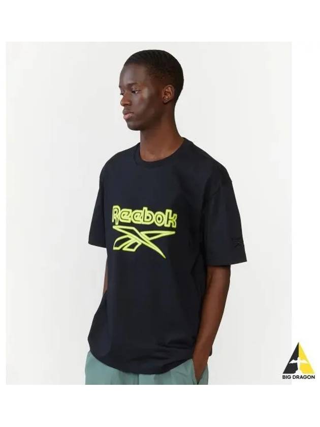 Neon Big Logo T Shirt Black - REEBOK - BALAAN 1