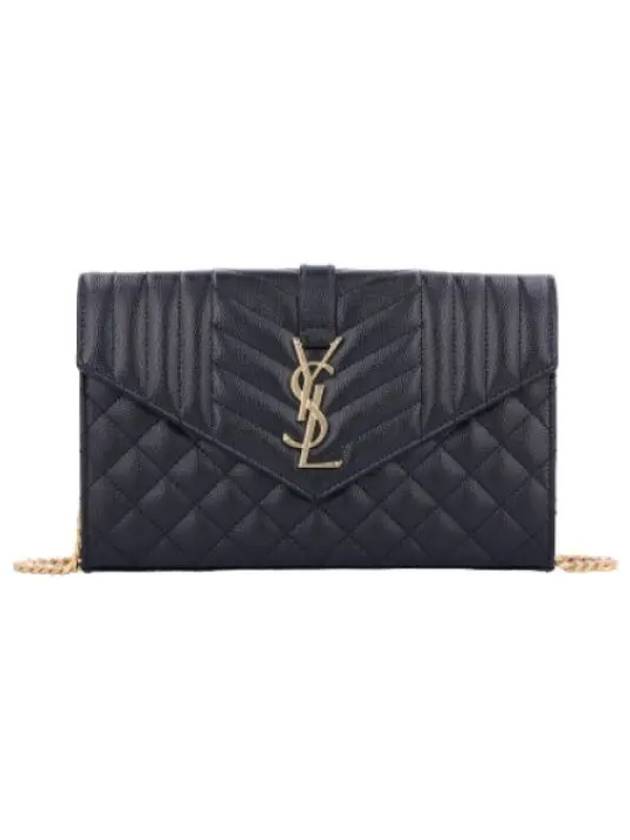 Quilted Cassandre gold chain wallet shoulder bag black - SAINT LAURENT - BALAAN 1