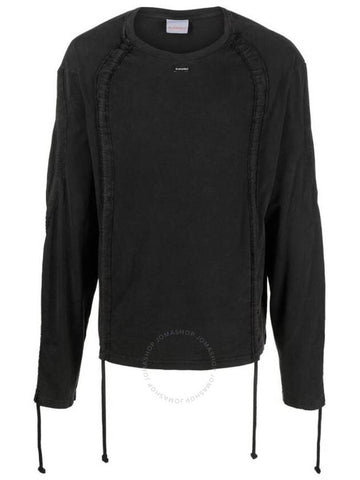 Bluemarble Black Drawstring Long Sleeve Cotton T-Shirt, Size Large - BLUEMARBLE - BALAAN 1