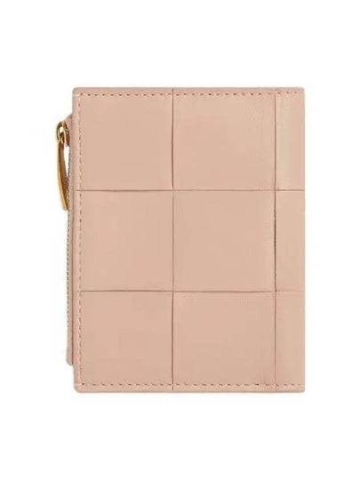 Cassette Zipper Bifold Half Wallet Light Pink - BOTTEGA VENETA - BALAAN 2