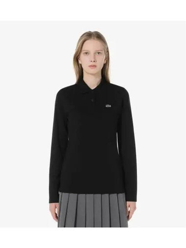 Women s regular fit long sleeve polo shirt black - LACOSTE - BALAAN 1