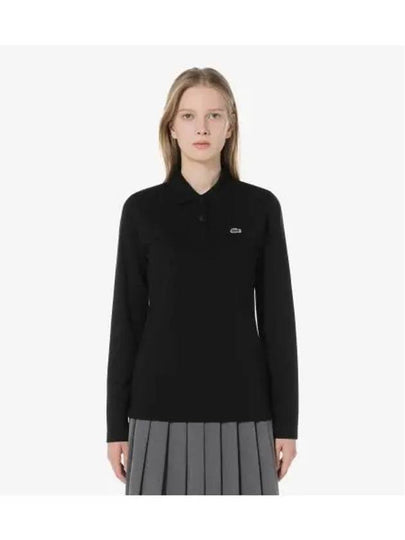 Women s regular fit long sleeve polo shirt black - LACOSTE - BALAAN 1