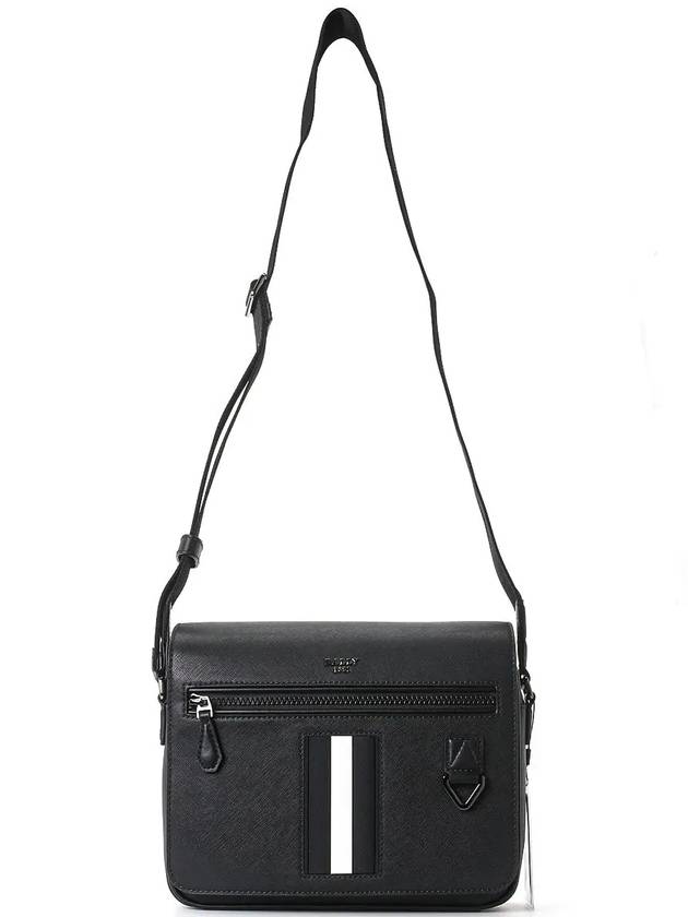 MYLO Leather Messenger Bag Black - BALLY - BALAAN.