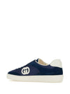 Interlocking G Suede Low-Top Sneakers Blue - GUCCI - BALAAN 4