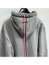 Center Back Stripe Cotton Zip Up Hoodie Light Grey - THOM BROWNE - BALAAN 4