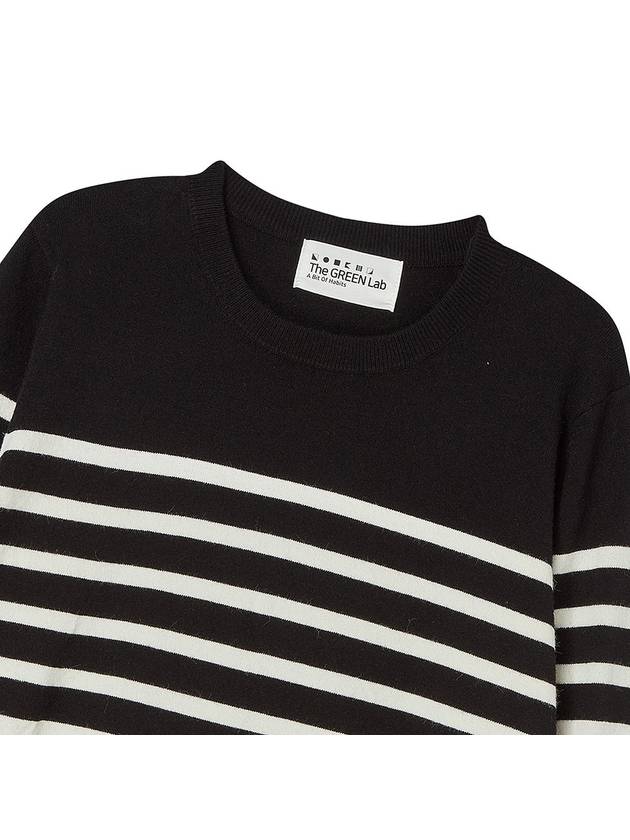 Stripe Round Neck Sweater Black - THE GREEN LAB - BALAAN 3