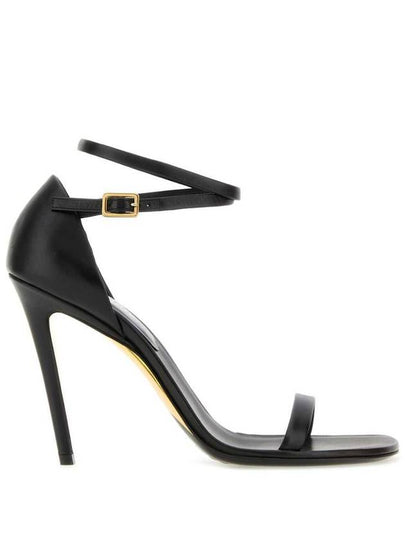 FW23 24 Black leather high heeled sandal 8069456124186 NBURBE A1189 - BURBERRY - BALAAN 2