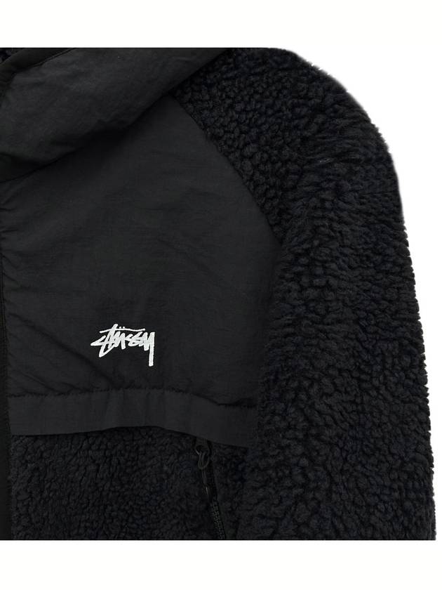 24SS Logo Sherpa Paneled Hooded Jacket 118530 - STUSSY - BALAAN 3