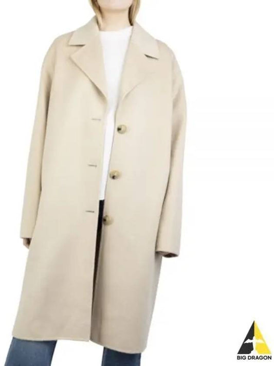 Button Wool Single Coat Beige - ACNE STUDIOS - BALAAN 2