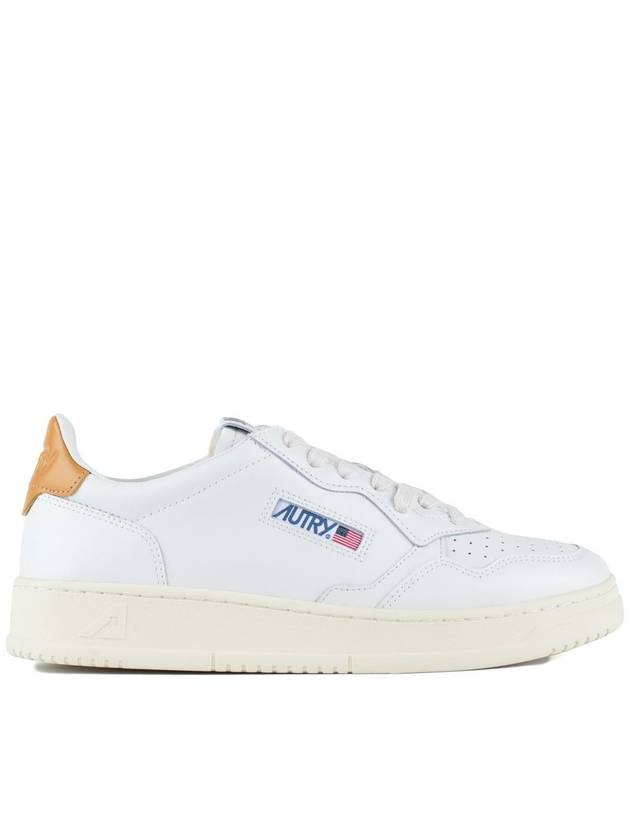 Autry White And Honey-Colored Leather Medalist Low Sneakers - AUTRY - BALAAN 1