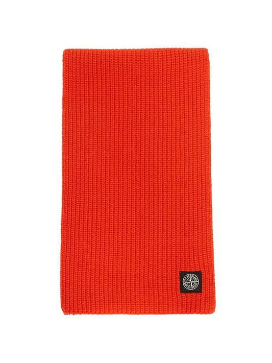 Compass Patch Wool Scarf Orange - STONE ISLAND - BALAAN 2