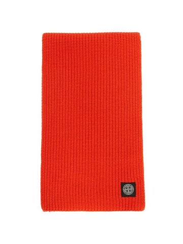 Compass Patch Wool Scarf Orange - STONE ISLAND - BALAAN 1