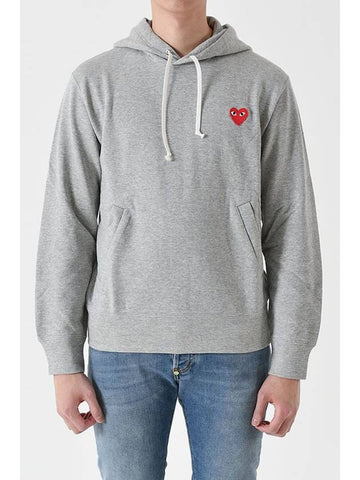 P1T170 Heart Waffen Hooded Sweatshirt Gray AZ T170 051 1 - COMME DES GARCONS - BALAAN 1