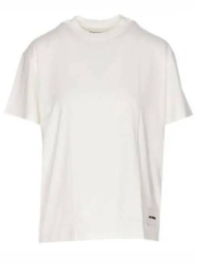 Logo Label Cotton 3 Pack Short Sleeve T-Shirt White - JIL SANDER - BALAAN 2