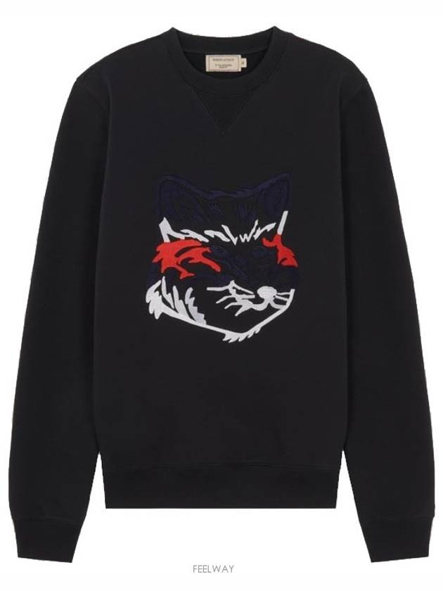 Big Fox Embroidery Round Sweatshirt Black - MAISON KITSUNE - BALAAN.