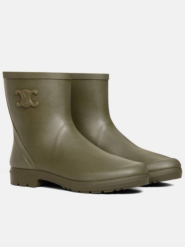 Natural Rubber Mid Rain Boots Khaki - CELINE - BALAAN 3