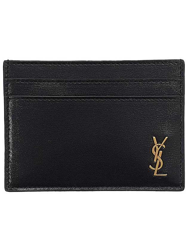 Tiny Monogram Shiny Leather Card Case Black - SAINT LAURENT - BALAAN 2