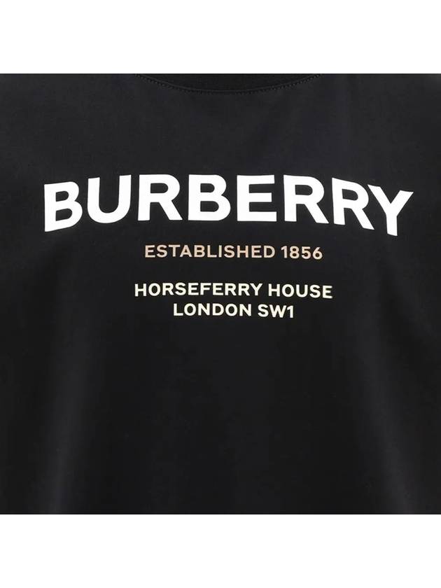 24 Black crew neck T shirt with logo 8064569130828 N BURBE A1189 - BURBERRY - BALAAN 5