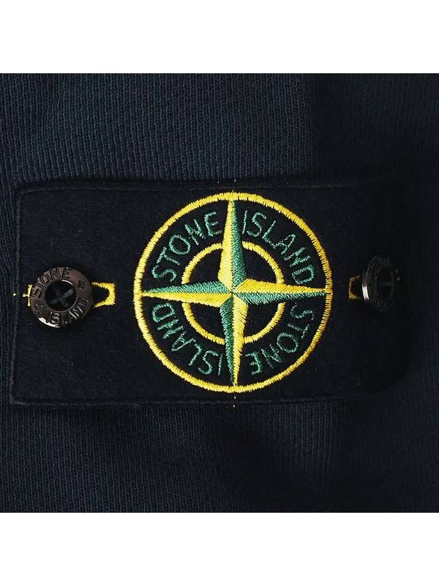 Old Effect Cotton Diagonal Fleece Hoodie Navy - STONE ISLAND - BALAAN 5