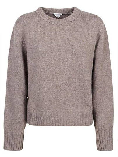 Metal Note Button Wool Knit Top Grey - BOTTEGA VENETA - BALAAN 2