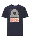 Black Anthony Burrill Logo Classic Cotton Short Sleeve T-Shirt Navy - MAISON KITSUNE - BALAAN 2