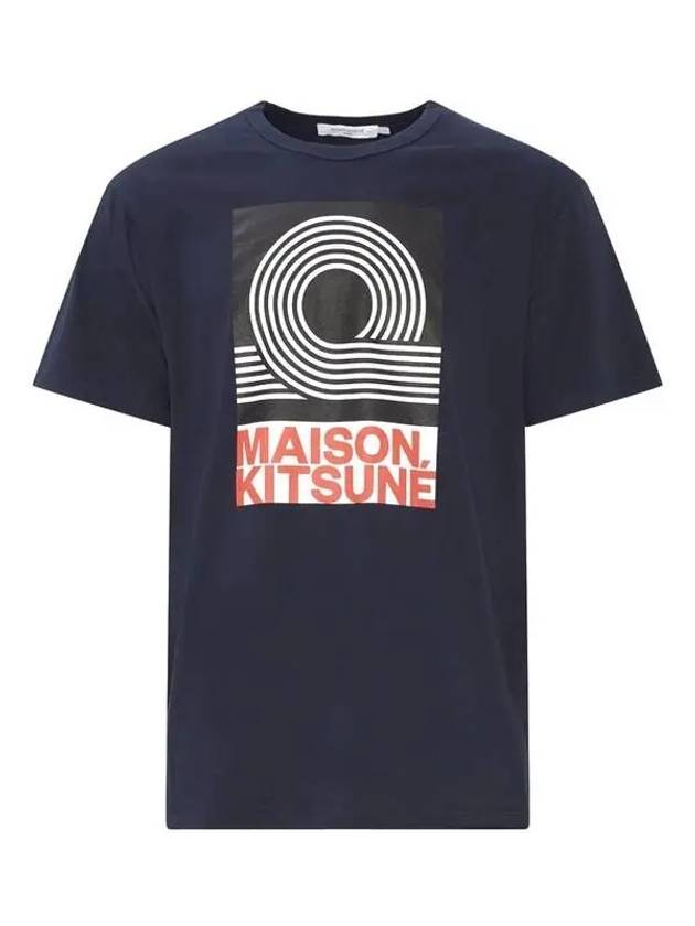 Black Anthony Burrill Logo Classic Cotton Short Sleeve T-Shirt Navy - MAISON KITSUNE - BALAAN 2