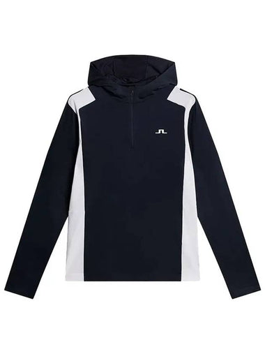 Men s Lucas Quarter Zip Up Golf Hood Navy GMJS10949 6855 - J.LINDEBERG - BALAAN 1