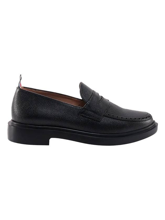 Pebble Grain Rubber Sole Penny Loafer Black - THOM BROWNE - BALAAN 1