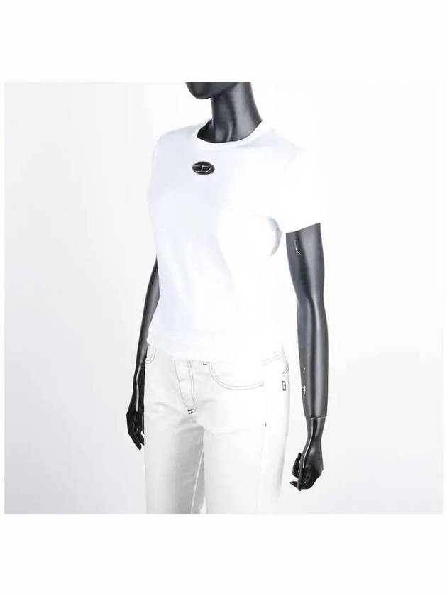 Slim Fit Cutout Oval D Short Sleeve T-Shirt White - DIESEL - BALAAN 3