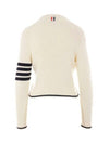 4 Bar Stripe Cable Knit Top White - THOM BROWNE - BALAAN 3