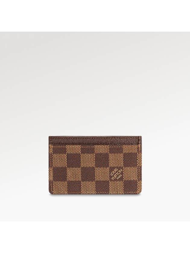 Damier Eben Single Card Wallet Brown - LOUIS VUITTON - BALAAN 3