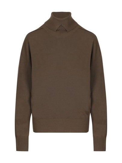 Roll Neck Wool Knit Top Military - BURBERRY - BALAAN 2