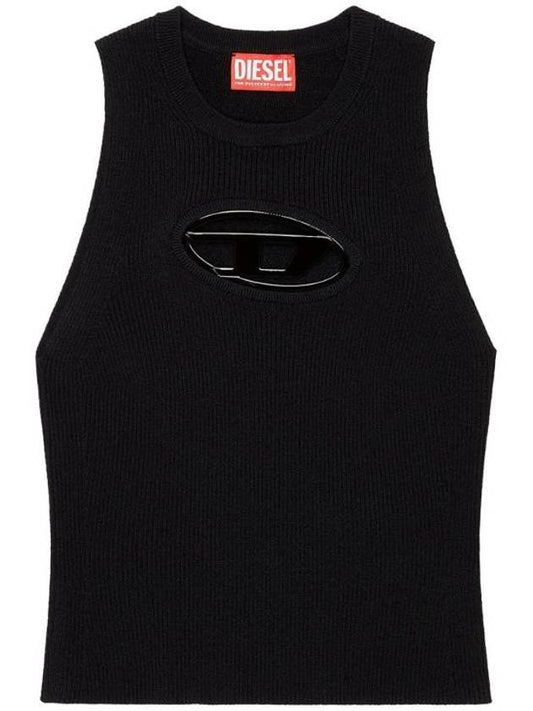 M Onerva Logo Plaque Cut Out Sleeveless Black - DIESEL - BALAAN 1