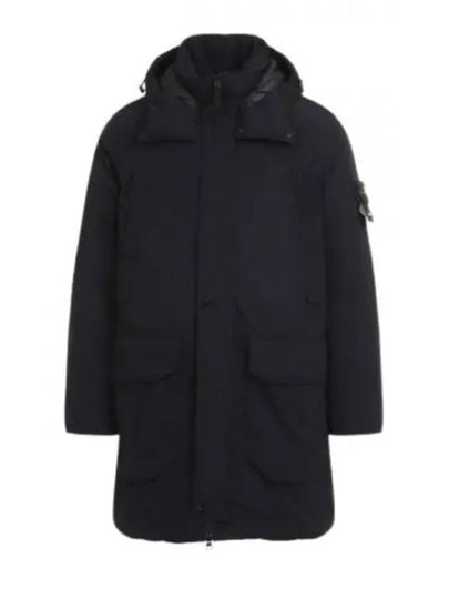 Polyester Micro Twill Long Down Parka Navy - STONE ISLAND - BALAAN 2