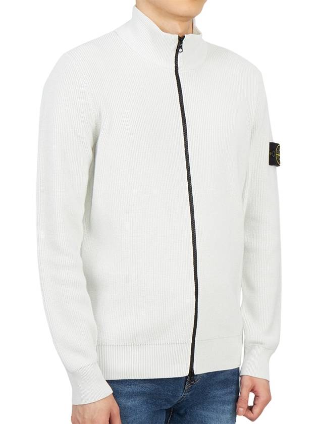 Logo tab zip up jacket white - STONE ISLAND - BALAAN 5