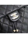 Shiny Grained Calfskin Gold Metal Backpack Black - CHANEL - BALAAN.