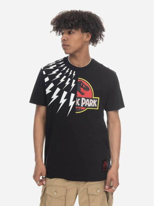 Jurassic Park Thunderbolt Short Sleeve T-Shirt Black - NEIL BARRETT - BALAAN 2