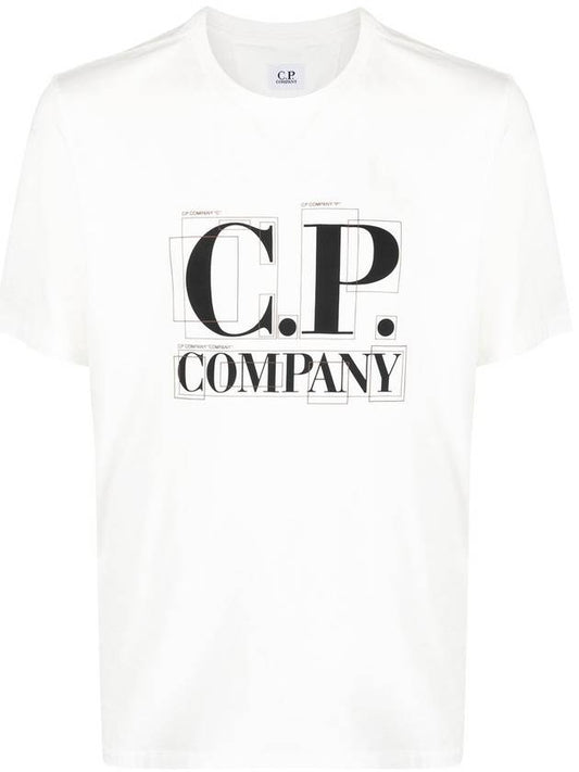 Graphic Logo Printing Short Sleeve T-Shirt White - CP COMPANY - BALAAN.