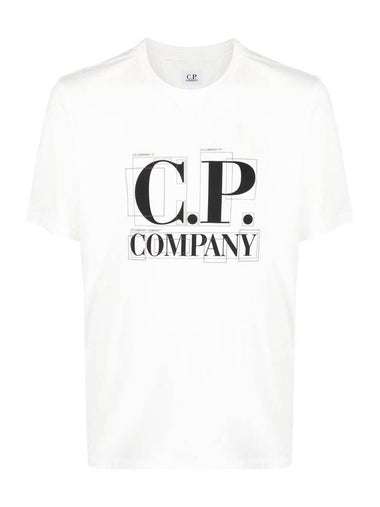 Graphic Logo Print Short Sleeve T-Shirt White - CP COMPANY - BALAAN 1