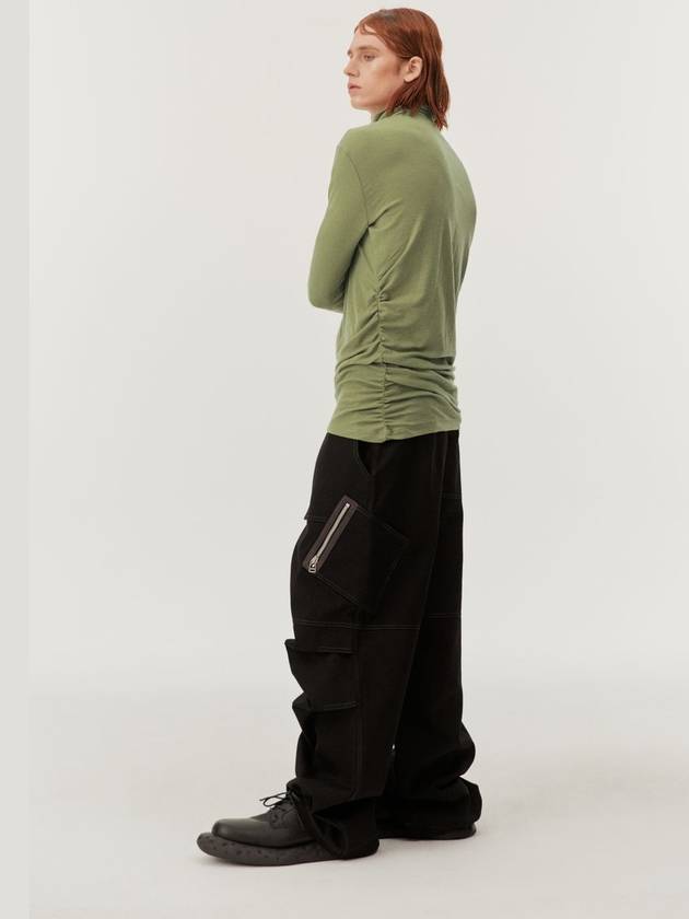 Cotton Twill Cargo Wide Pants Black - MONTSENU - BALAAN 3