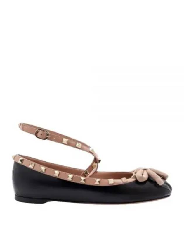 Bow Rockstud Ballerina Black - VALENTINO - BALAAN 2